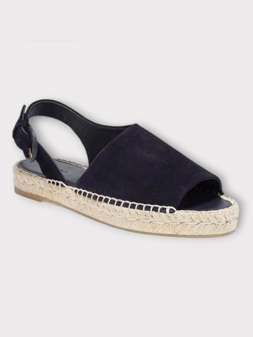 Vince Linton Espadrille Slingback Sandal in Black Suede Sz 6.5